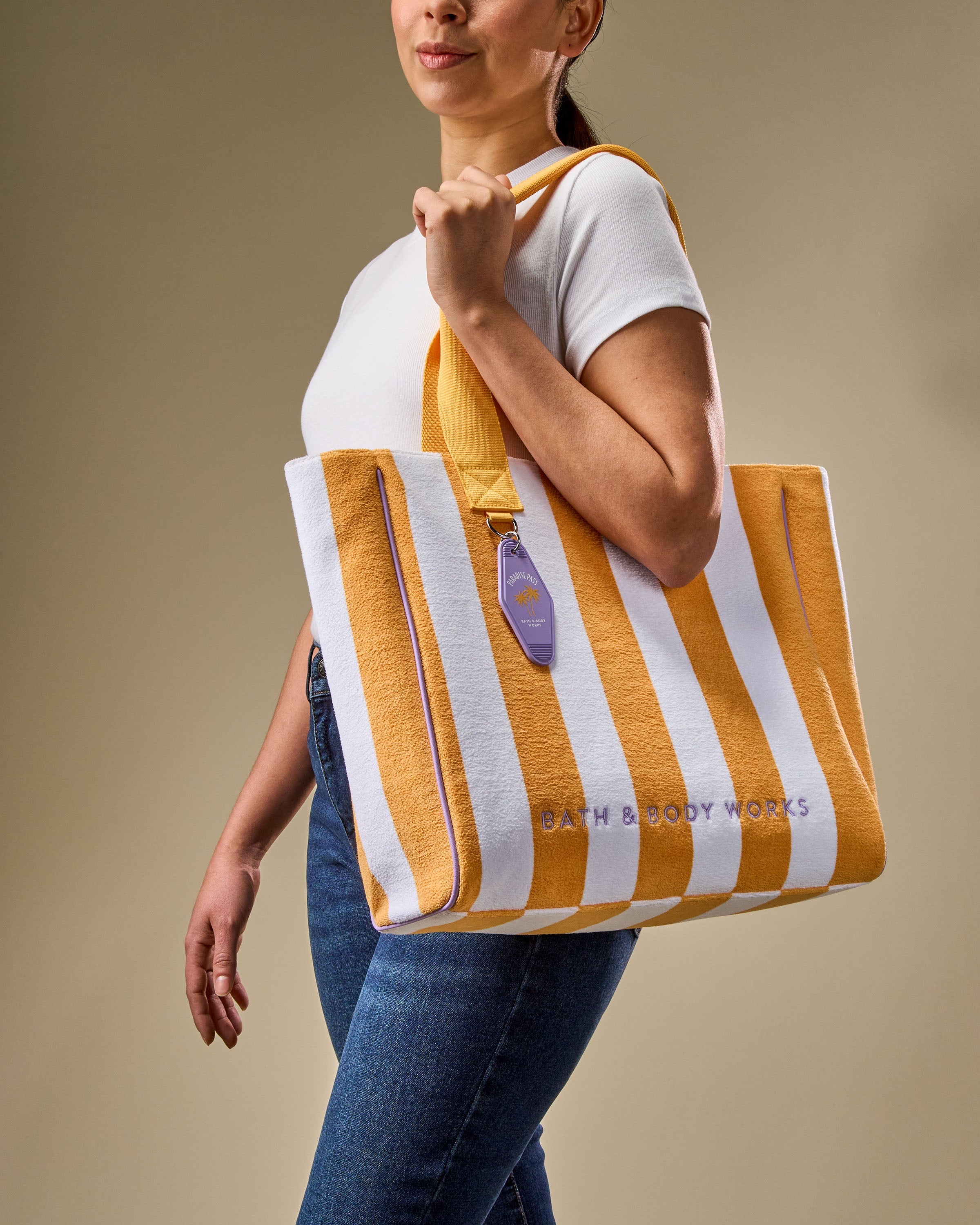 Yellow Striped Tote Bag