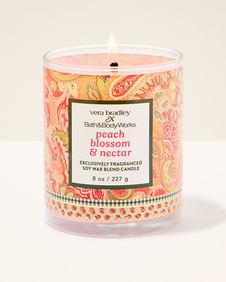 Peach Blossom & Nectar Single Wick Candle | Bath & Body Works