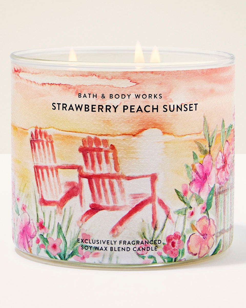 Strawberry Peach Sunset 3-Wick Candle | Bath & Body Works