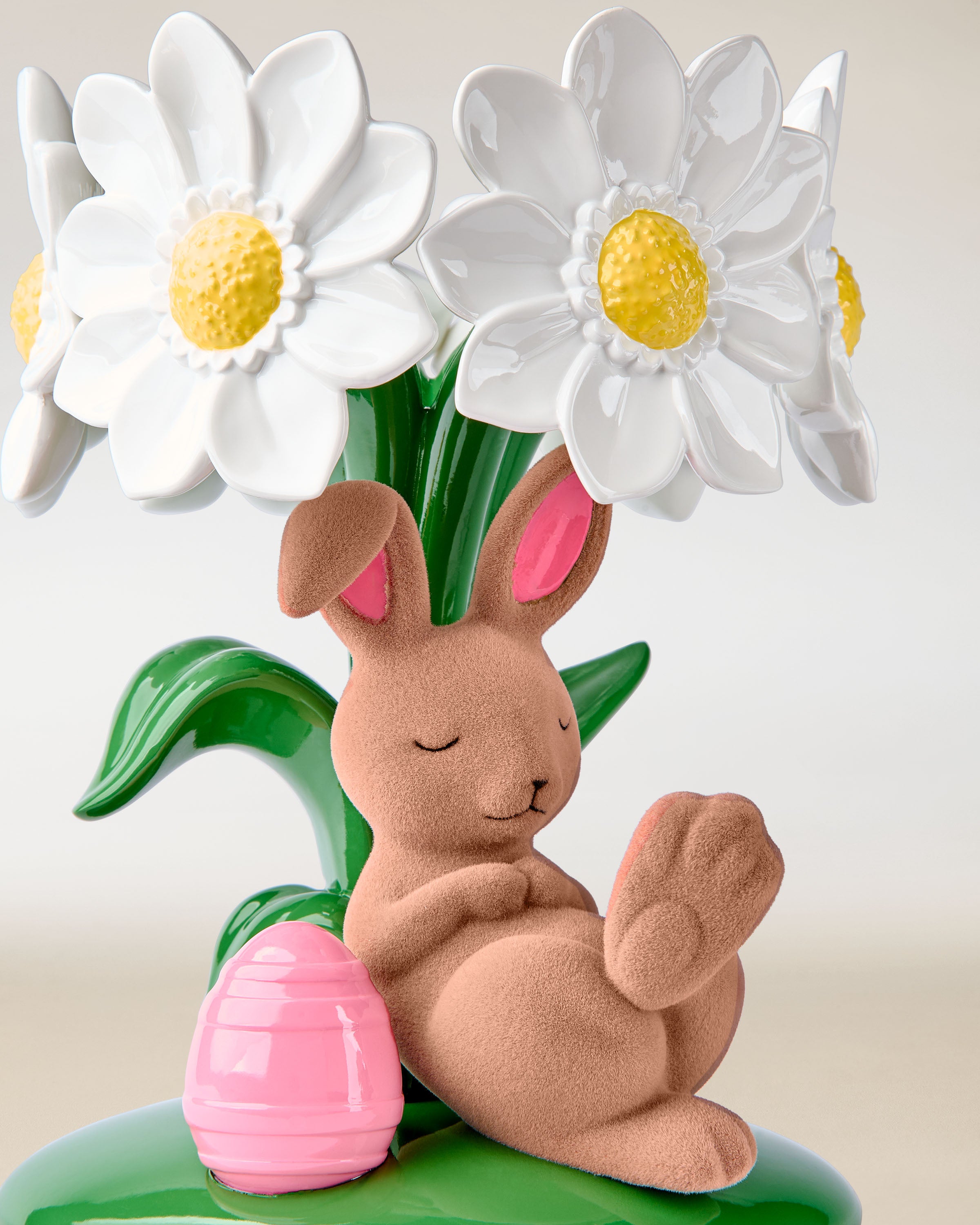 Bunny Bouquet Pedestal 3-Wick Candle Holder