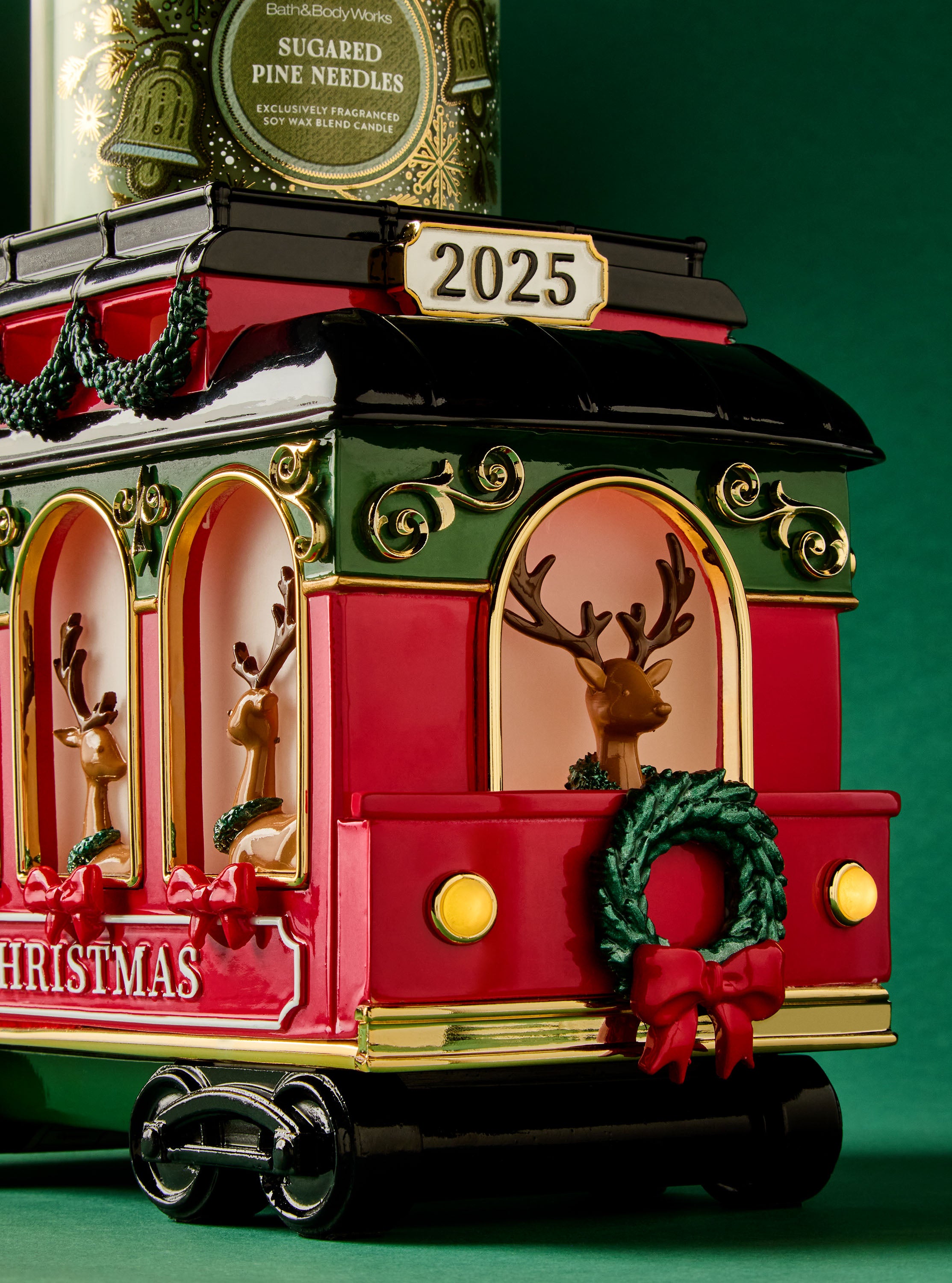 Trolley Light-Up Pedestal 3-Wick Candle Holder