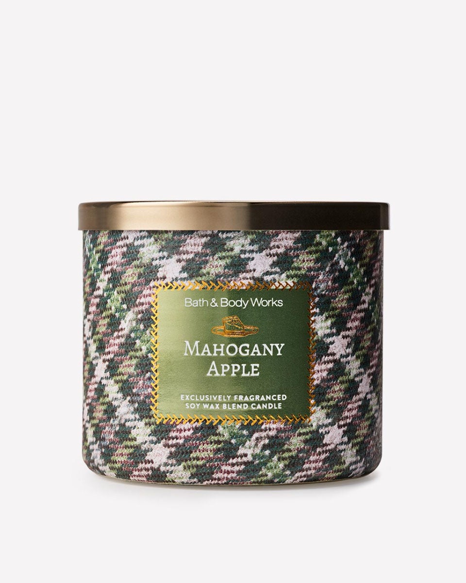 パ*ン様 カーリーメイプル　ハードメイプル　激杢　7A Mahogany Apple 3-Wick Candle | Bath & Body Works
