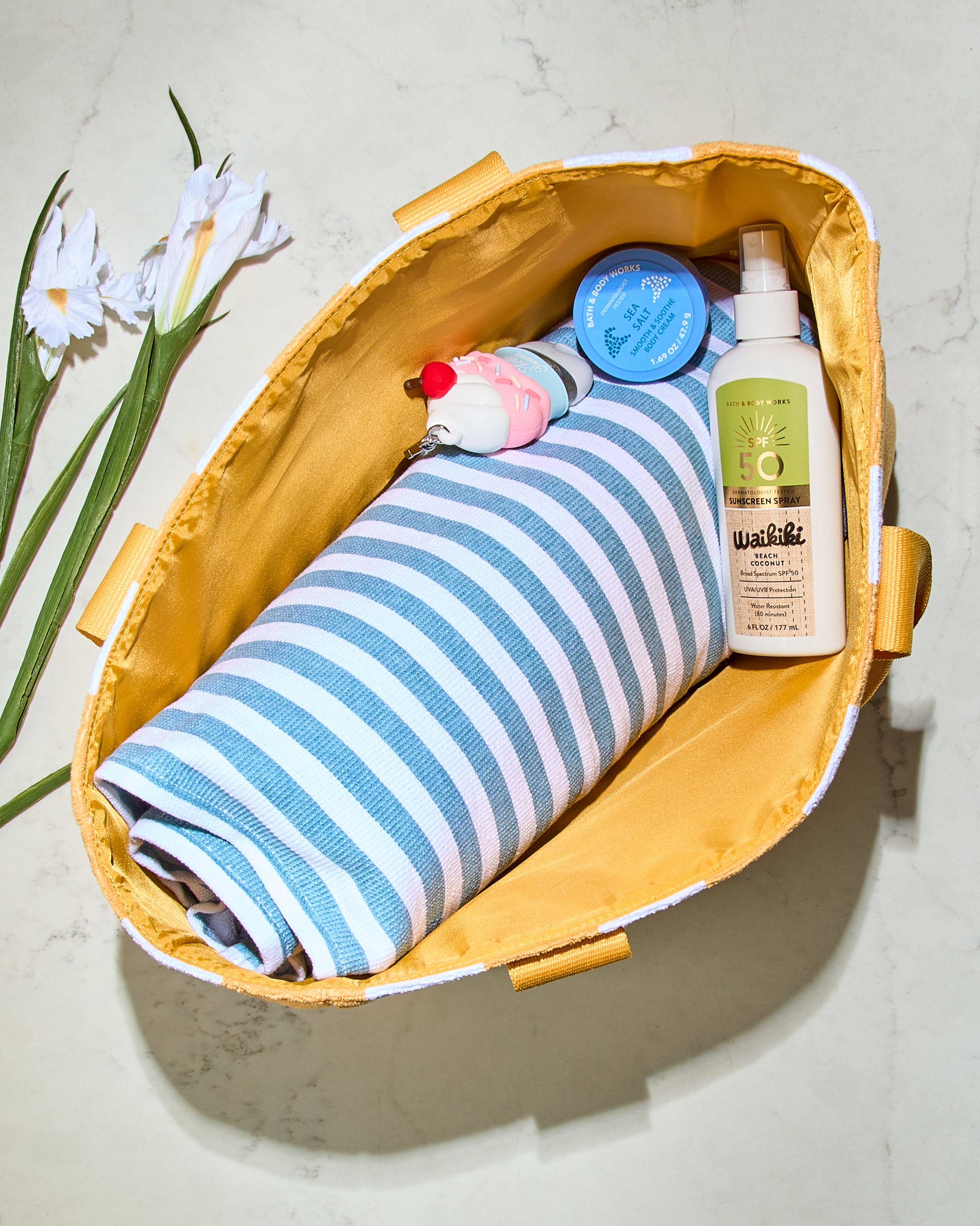Yellow Striped Tote Bag