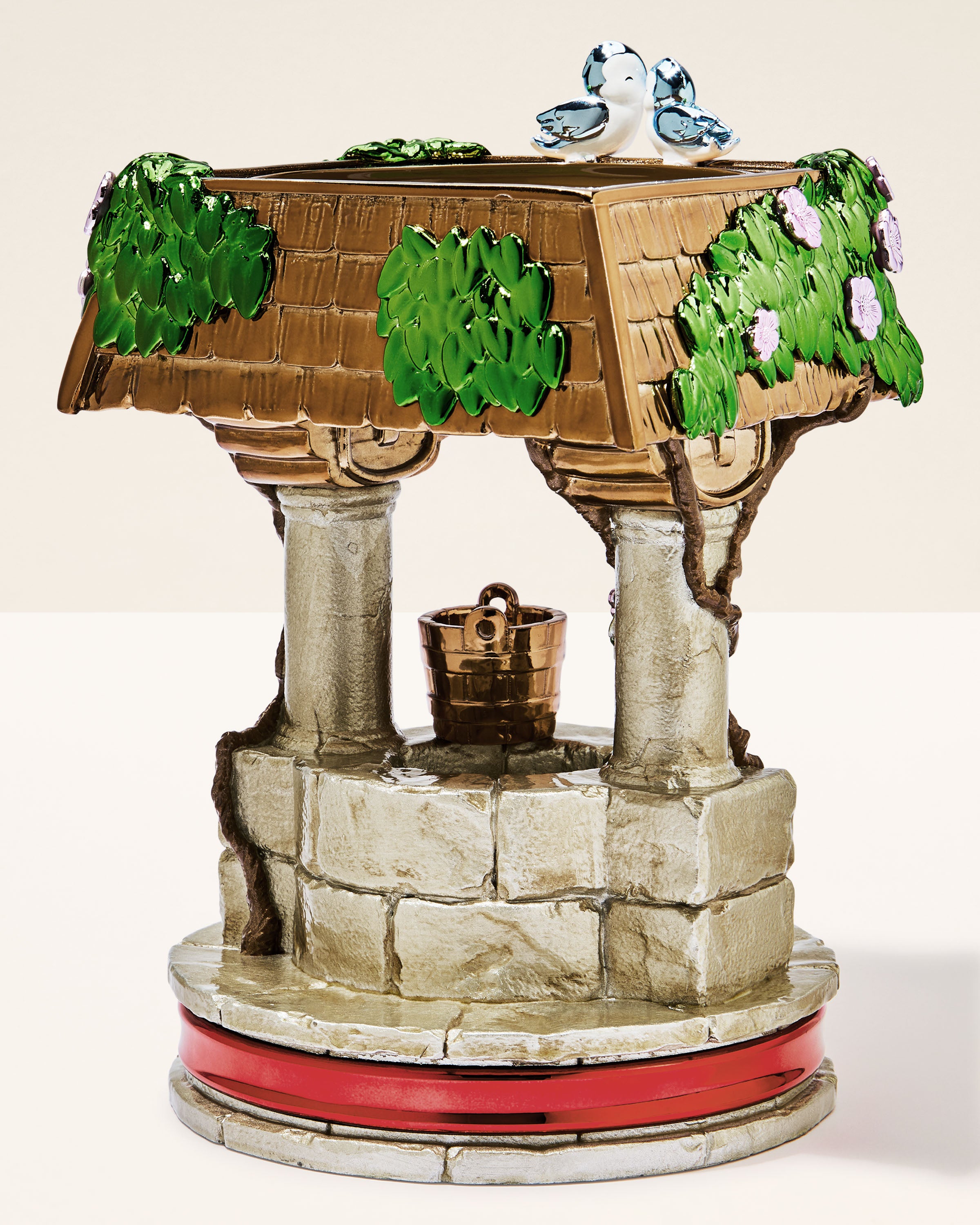 Snow White Pedestal 3-Wick Candle Holder