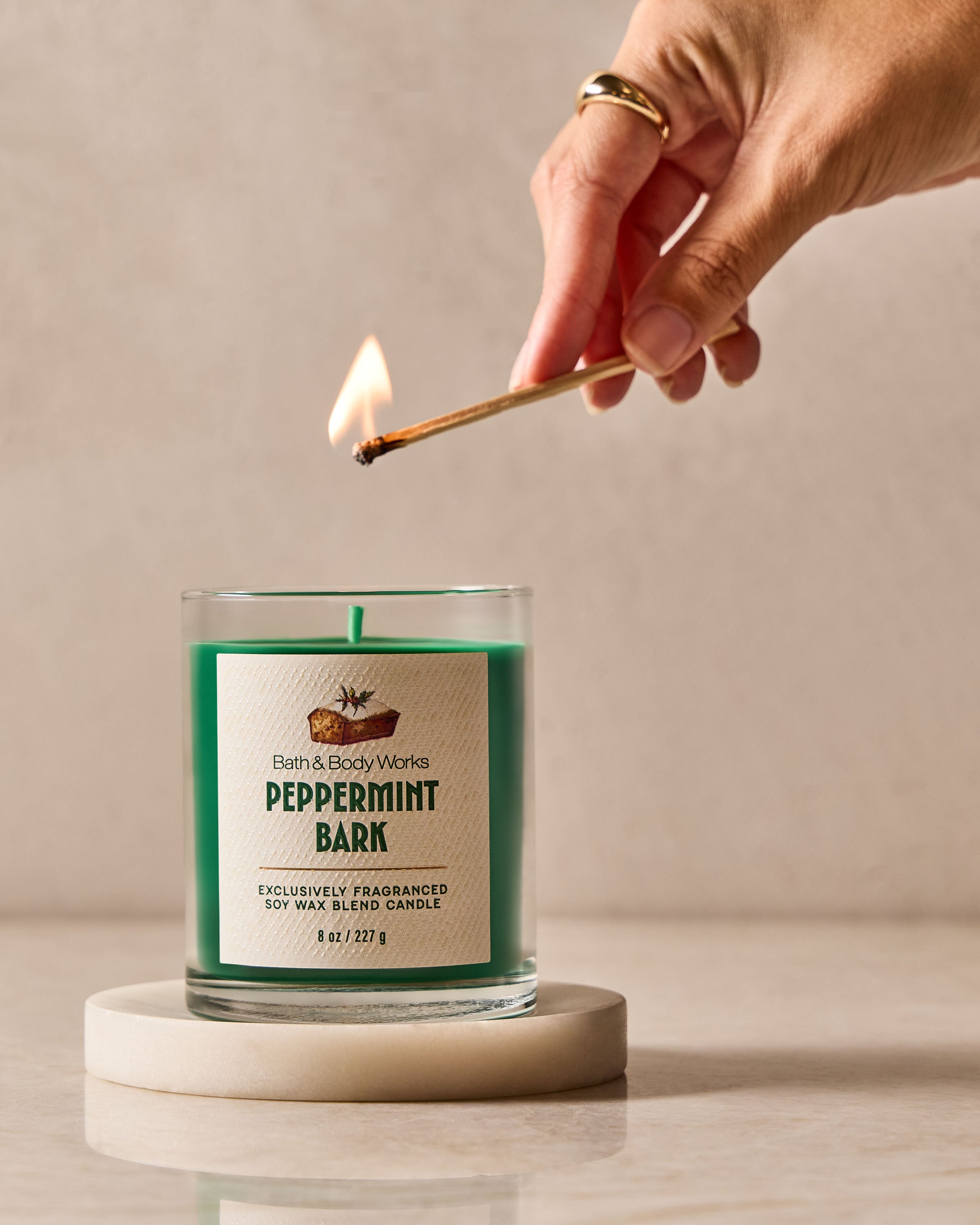 Peppermint Bark Single Wick Candle