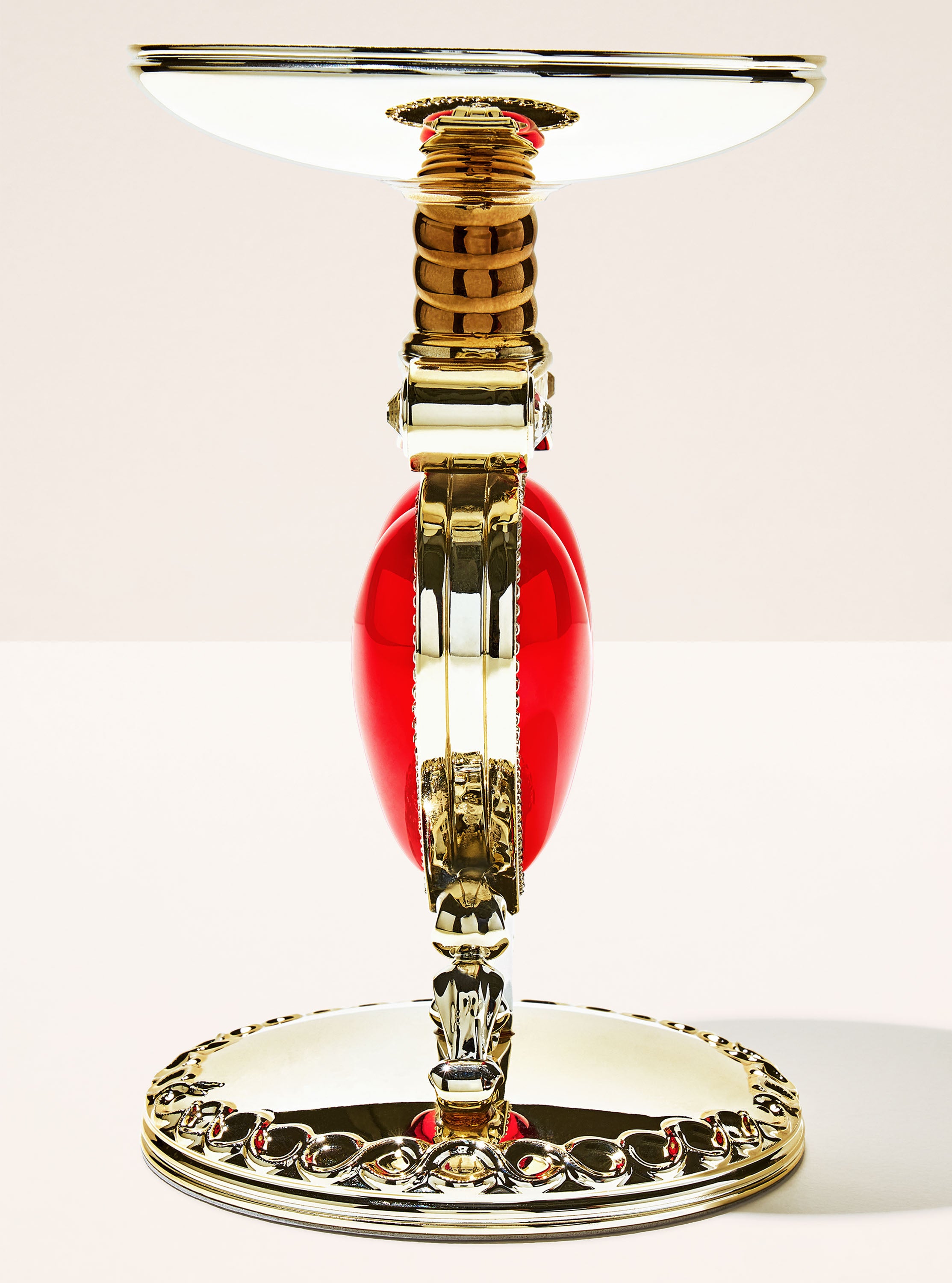 Evil Queen Pierced Heart Pedestal 3-Wick Candle Holder