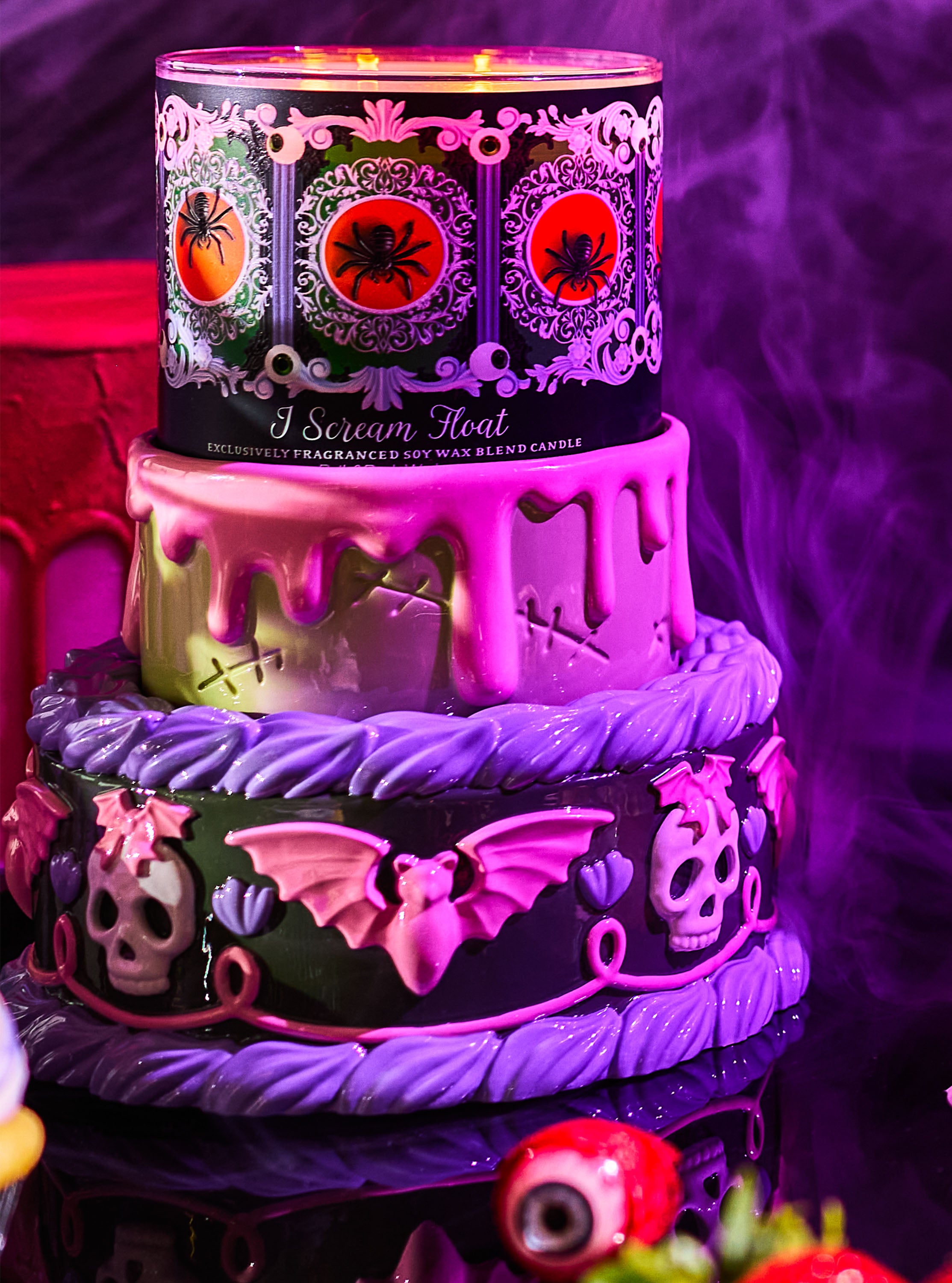 Halloween Cake Pedestal 3-Wick Candle Holder
