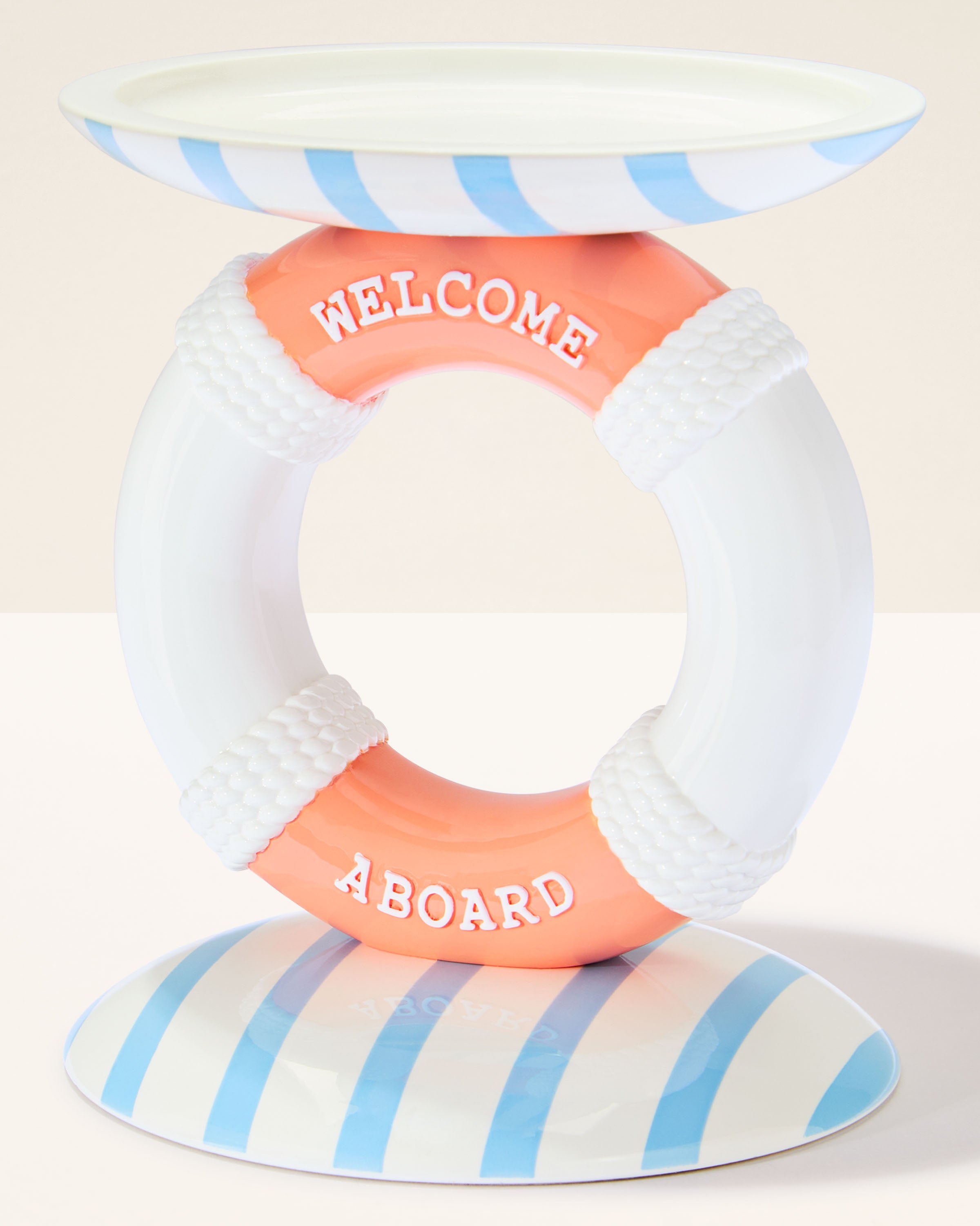 Ring Buoy Pedestal 3-Wick Candle Holder