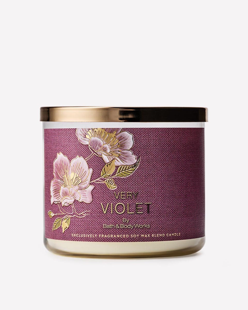 専用 Bath & Body Works Candle Body Wash Very Violet 3-Wick Candle | Bath & Body Works