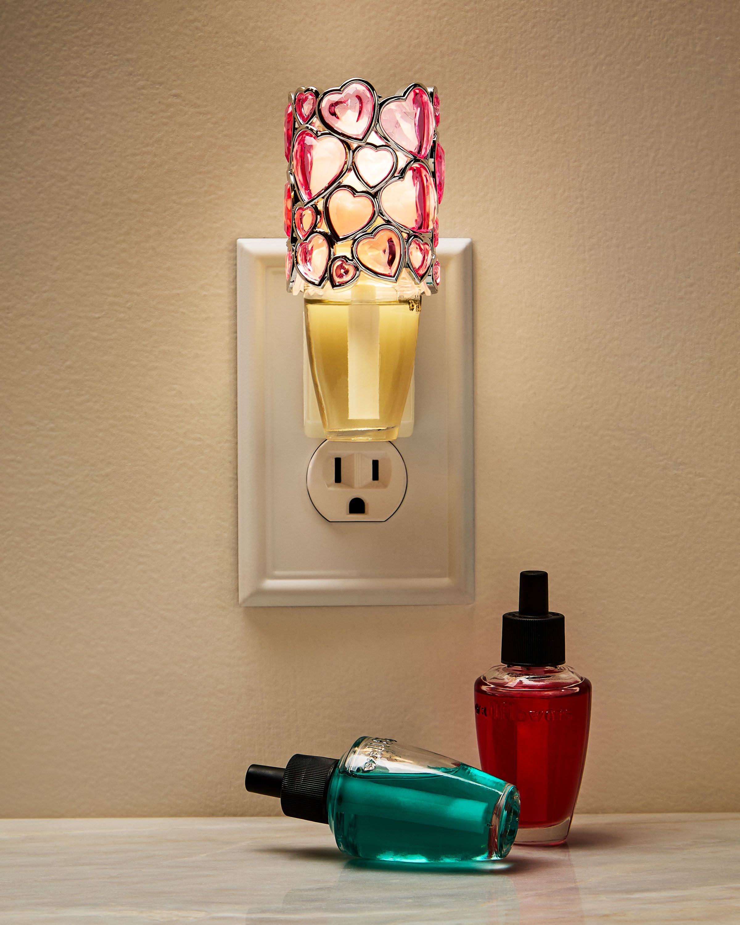 Pink Hearts Nightlight Wallflowers Fragrance Plug